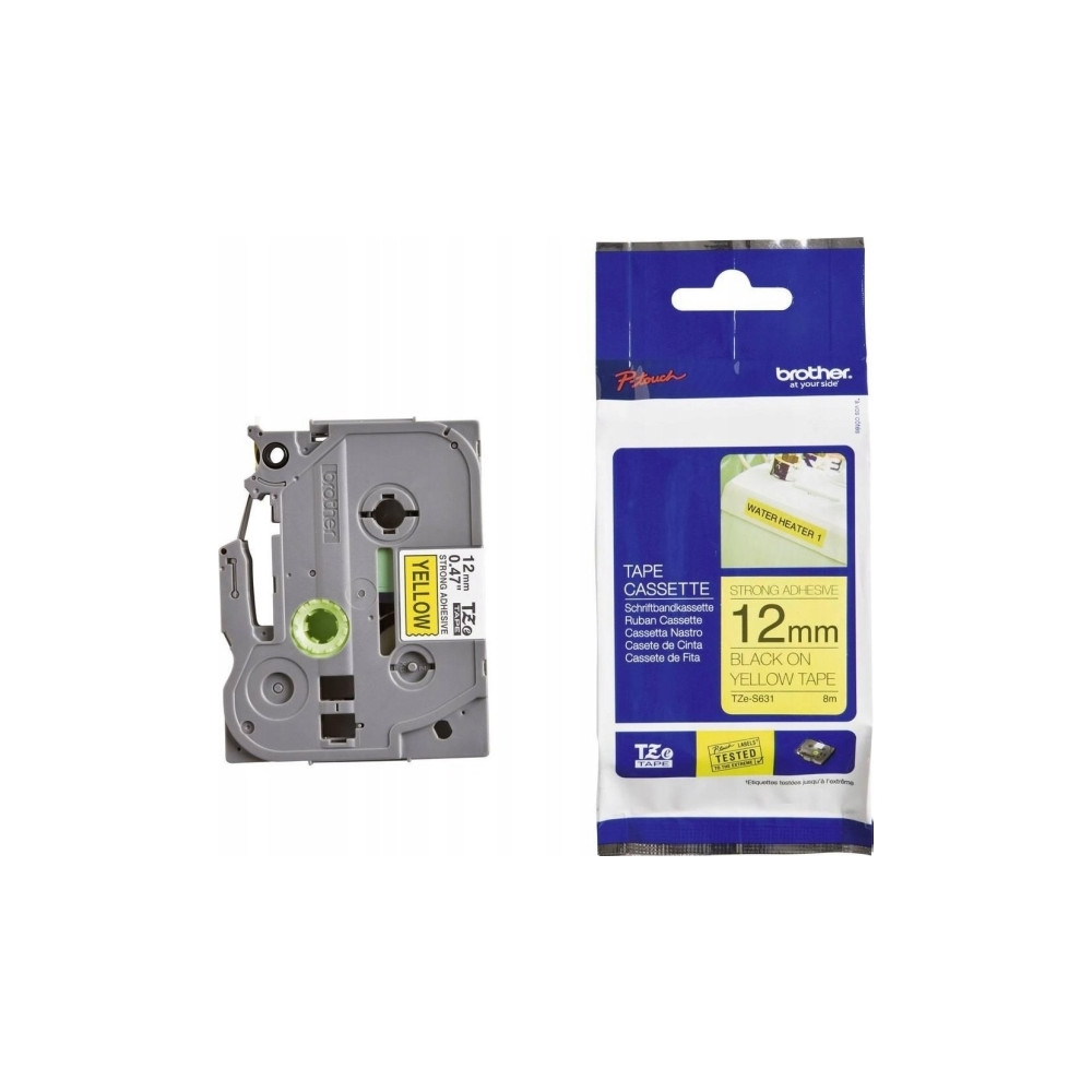 Produktbild för Brother TZe-S631 - bandlaminat - 1 kassett(er) - Rulle (1,2 cm x 8 m)