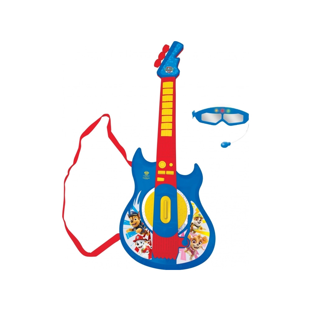Produktbild för Paw Patrol Elektrisk Gitarr med Ljus och Glasögon med mikrof...