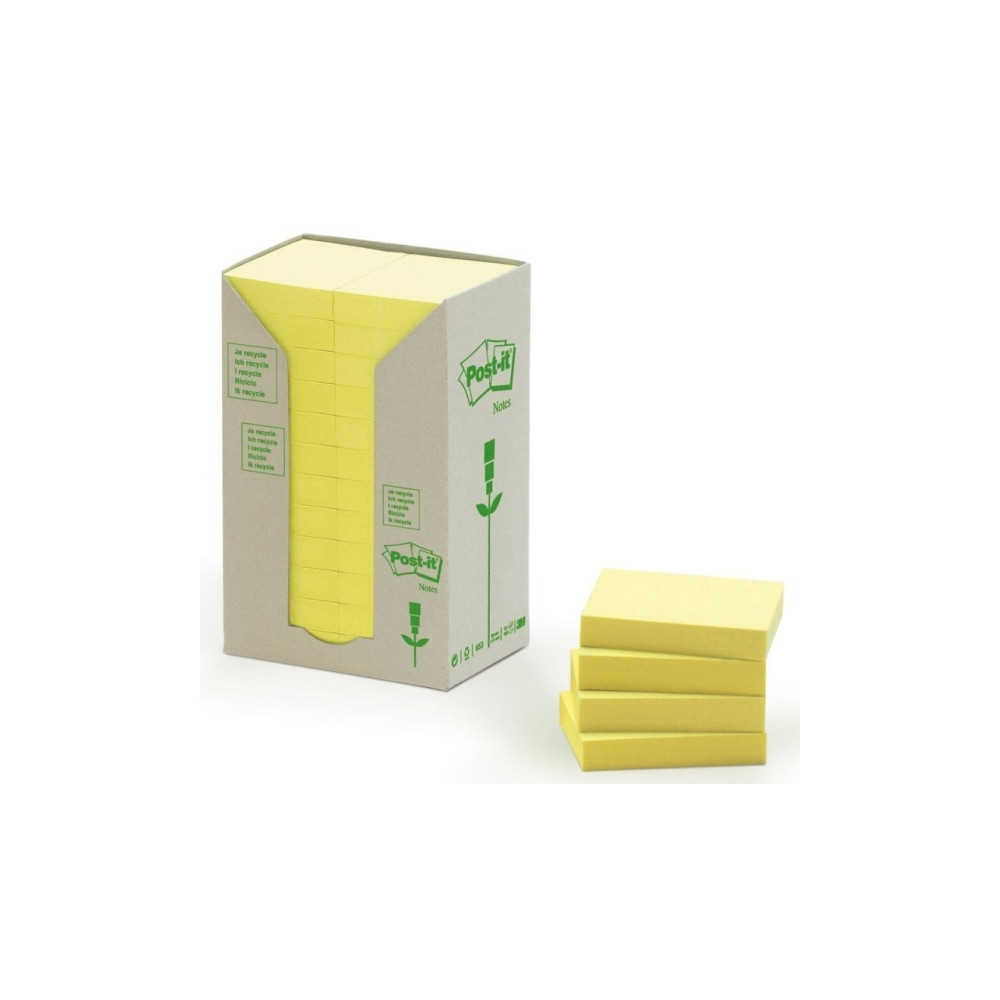 Produktbild för Post-it 653-1T - mini-tower bärbara datorer - 38 x 51 mm - 2400 ark (24 x 100)