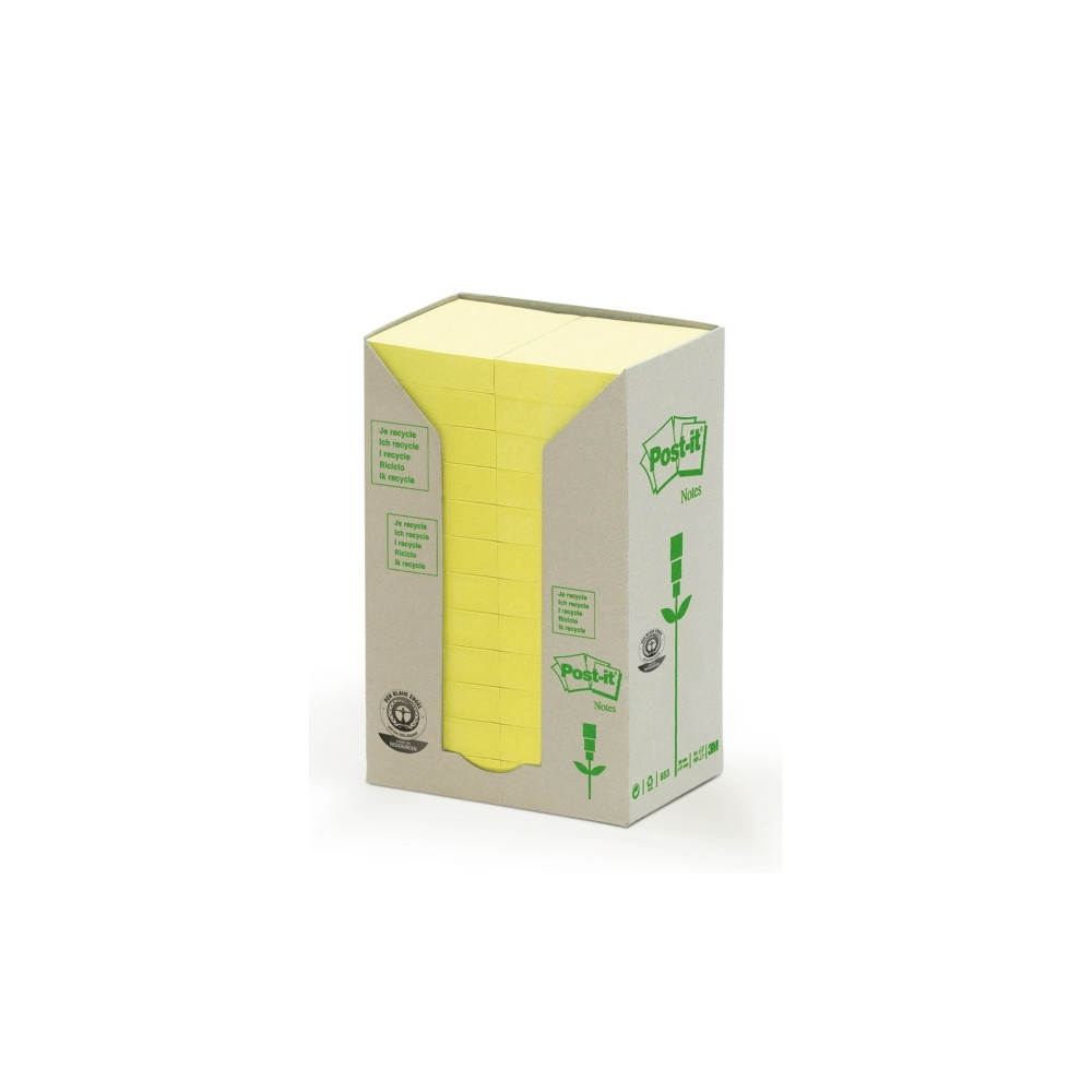 Produktbild för Post-it 653-1T - mini-tower bärbara datorer - 38 x 51 mm - 2400 ark (24 x 100)