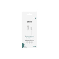 Produktbild för Sinox SOE03250, 0,1 m, blixt, 3,5 mm, hankontakt, honkontakt...