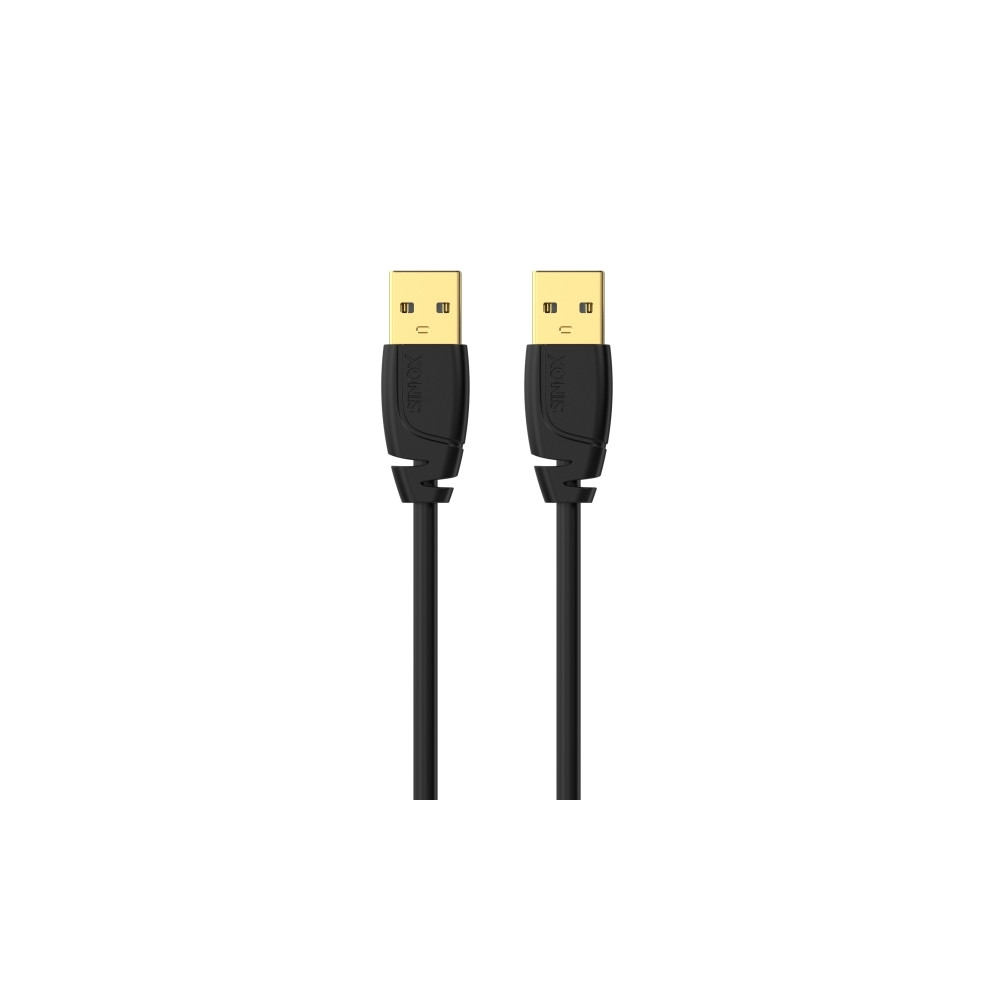 Produktbild för Sinox SOC04802, 2 m, USB A, USB A, USB 2.0, 0,48 Gbit/s, Sva...