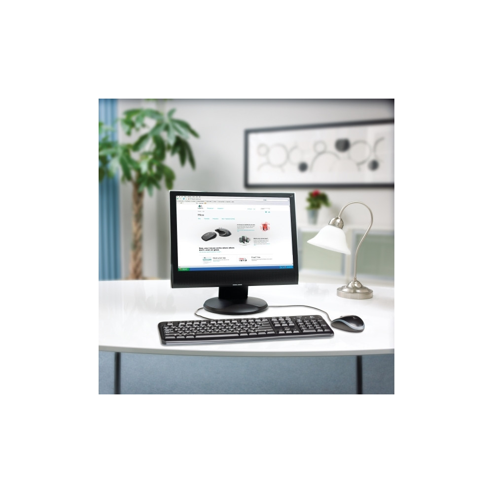 Produktbild för Logitech Desktop MK120 - sats med tangentbord och mus - QWERTY - USA, internationellt Inmatningsenhet