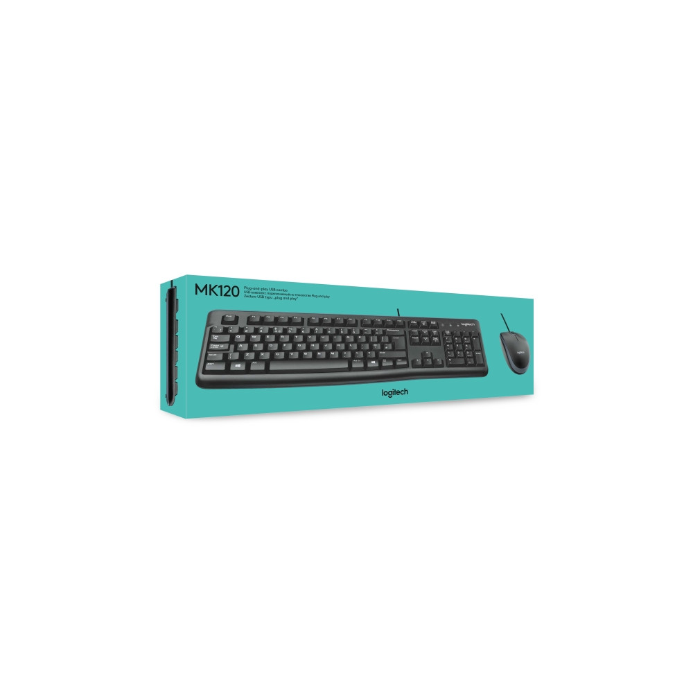 Produktbild för Logitech Desktop MK120 - sats med tangentbord och mus - QWERTY - USA, internationellt Inmatningsenhet