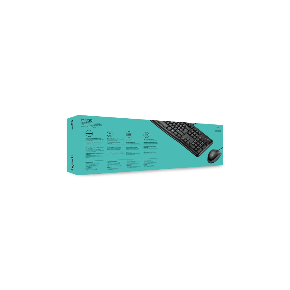 Produktbild för Logitech Desktop MK120 - sats med tangentbord och mus - QWERTY - USA, internationellt Inmatningsenhet