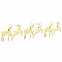 Produktbild för LED Renar 6 pcs Guld tyg