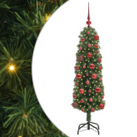 Produktbild för Konstgjord julgran Grön 120 cm PVC och stål och plast