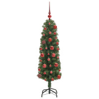 Produktbild för Konstgjord julgran Grön 120 cm PVC och stål och plast