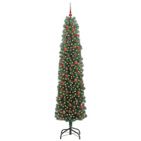 Produktbild för Konstgjord julgran Grön 240 cm PVC och stål och plast