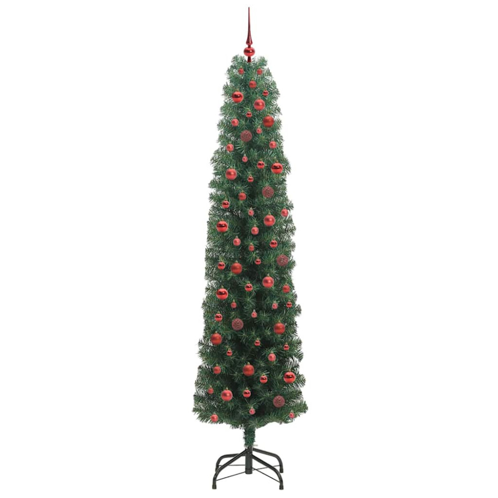 Produktbild för Konstgjord julgran Grön 240 cm PVC och stål och plast