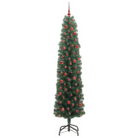 Produktbild för Konstgjord julgran Grön 240 cm PVC och stål och plast