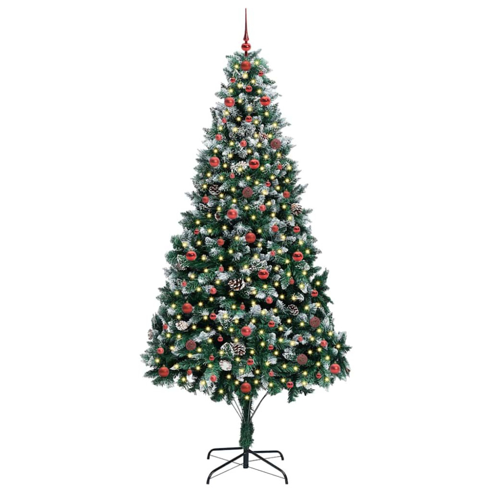 Produktbild för Konstgjord julgran Grön 240 cm PVC och Stål och Plast