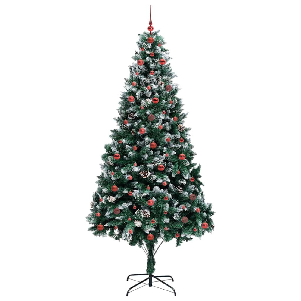 Produktbild för Konstgjord julgran Grön 240 cm PVC och Stål och Plast