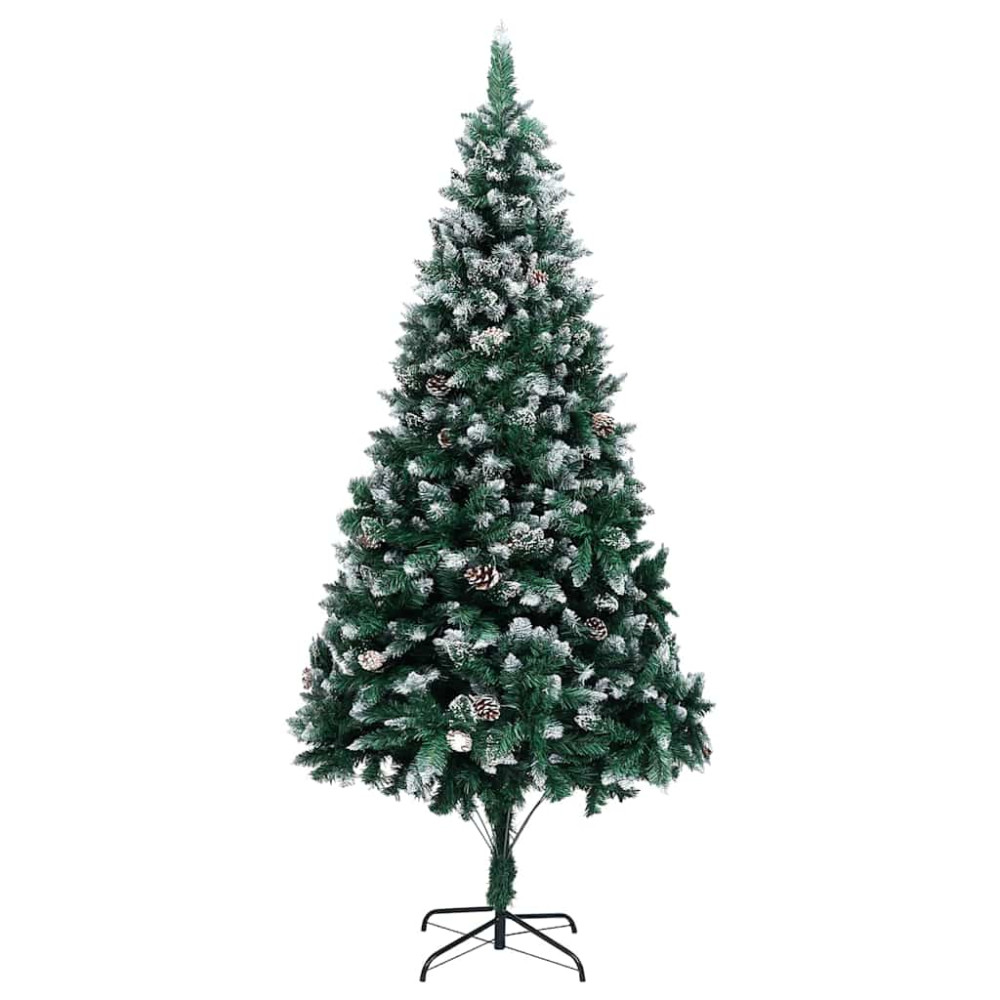 Produktbild för Konstgjord julgran Grön 240 cm PVC och Stål och Plast