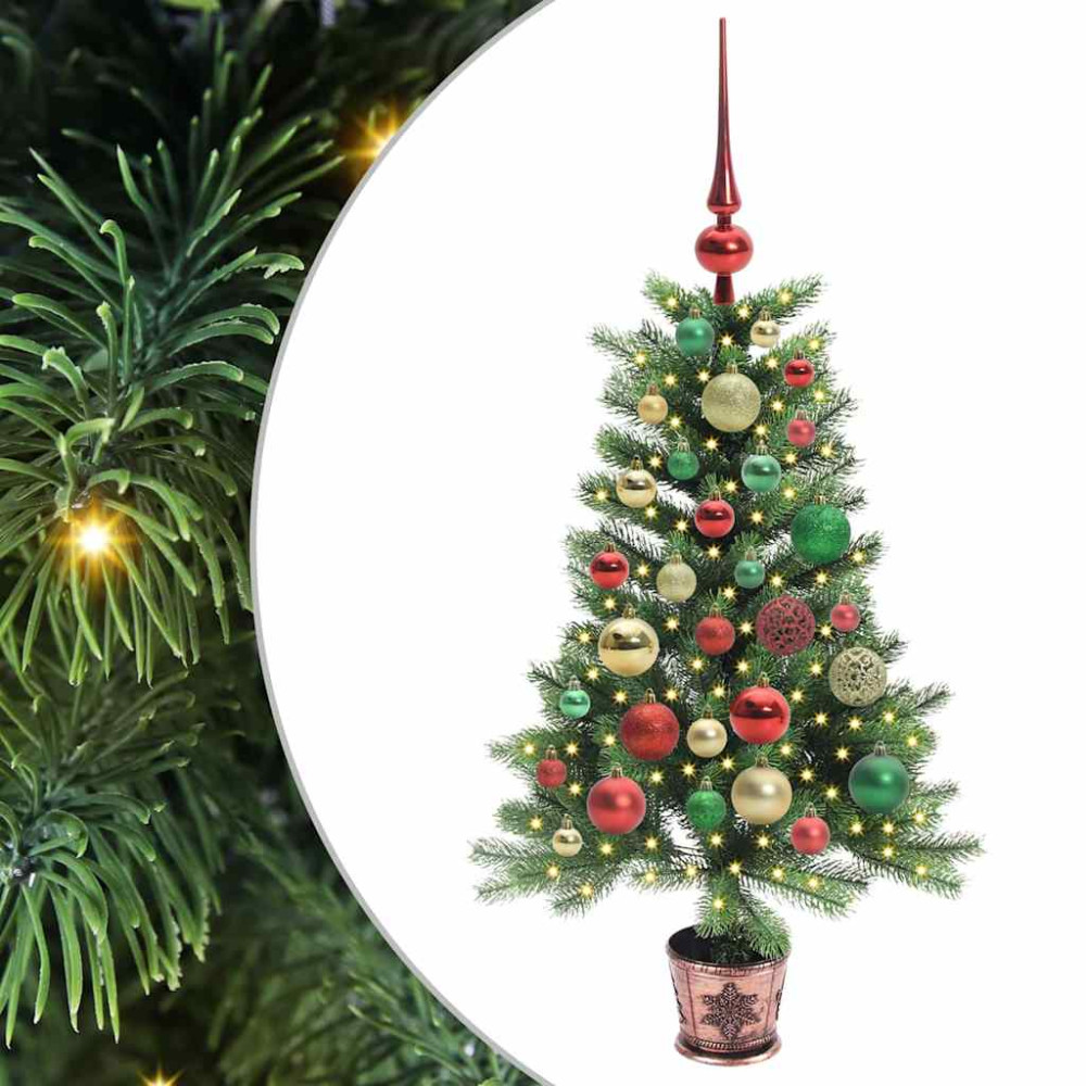 Produktbild för Julgran med 150 LED-lampor med stativ Grön 90 cm PE