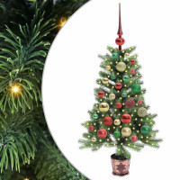 Produktbild för Julgran med 150 LED-lampor med stativ Grön 90 cm PE