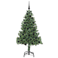 Produktbild för Julgran med 300 LED-lampor med stativ Grön 180 cm PVC