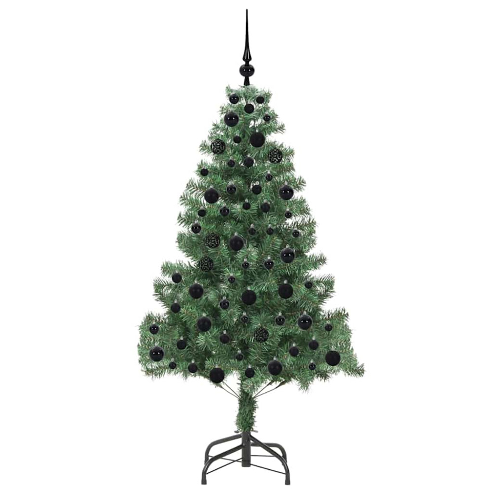 Produktbild för Julgran med 300 LED-lampor med stativ Grön 180 cm PVC