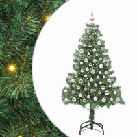 Produktbild för Julgran med 300 LED-lampor med stativ Grön 180 cm PVC