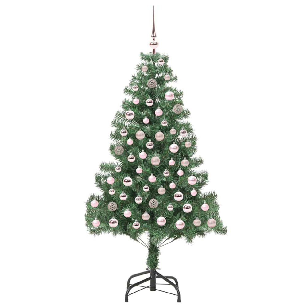 Produktbild för Julgran med 300 LED-lampor med stativ Grön 180 cm PVC
