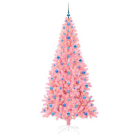 Produktbild för Julgran med 300 LED-lampor med stativ Rosa 210 cm PVC