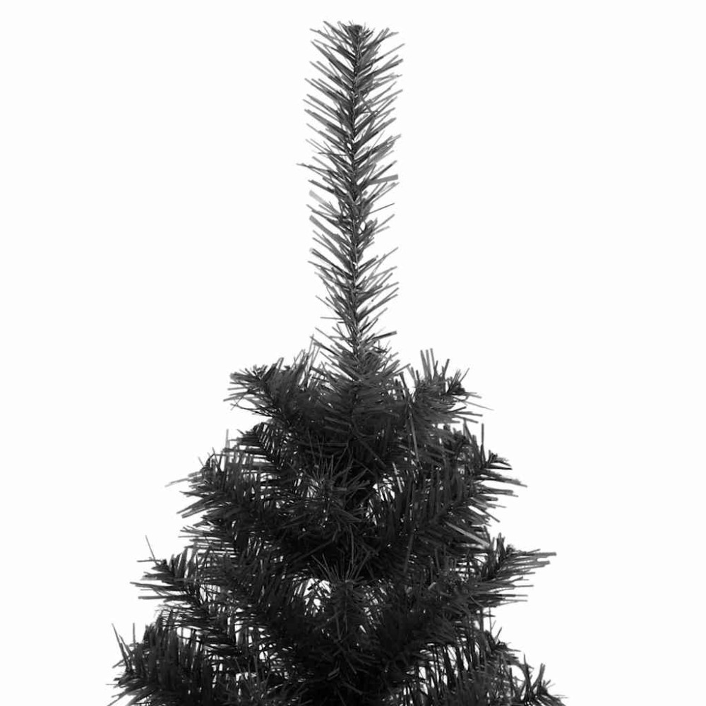 Produktbild för Julgran med 150 LED-lampor med stativ Svart 120 cm PVC