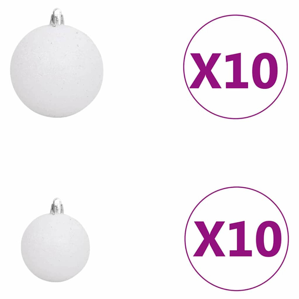 Produktbild för Konstgjord julgran med stativ Vit 180 cm PVC och Stål och Plast