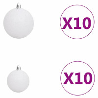 Produktbild för Konstgjord julgran med stativ Vit 180 cm PVC och Stål och Plast