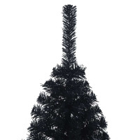 Produktbild för Konstgjord Förbelyst Julgran Svart 120 cm PVC
