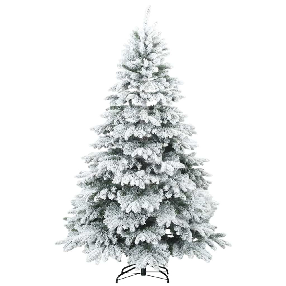Produktbild för Konstgjord julgran med 300 LED-lampor Vit 180 cm PE och PVC