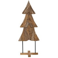 Produktbild för Julgran med stativ Brun 151 cm Massivt teakträ