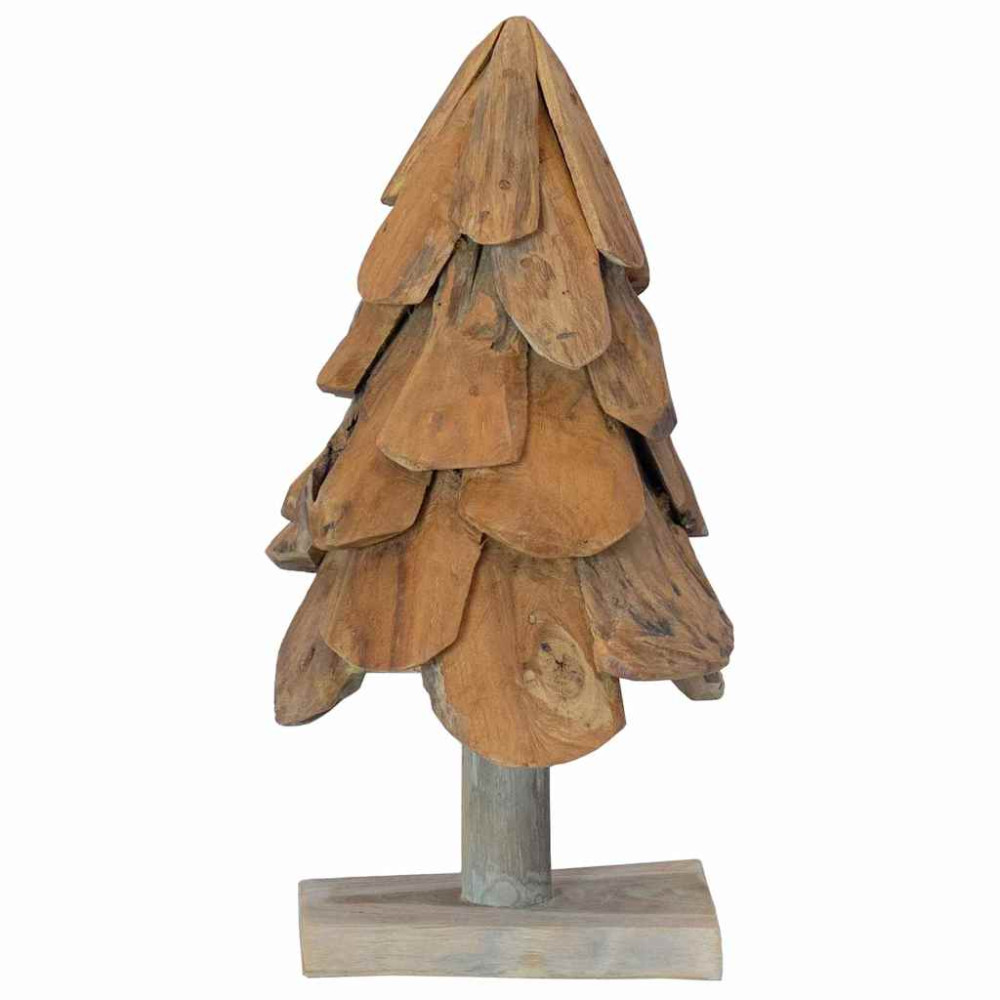 Produktbild för Julgran med stativ Brun 61 cm Massivt teakträ