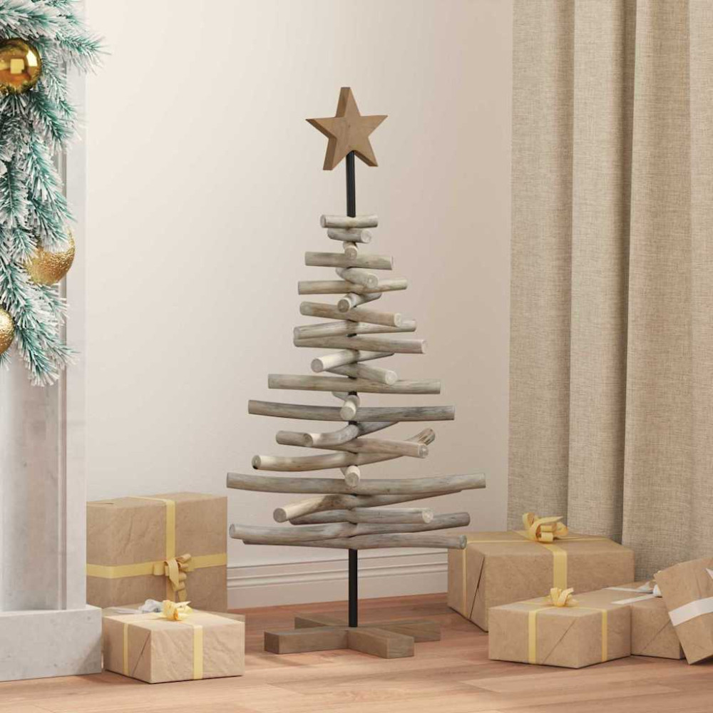 Produktbild för Julgran med stativ Brun 90 cm Massivt teakträ