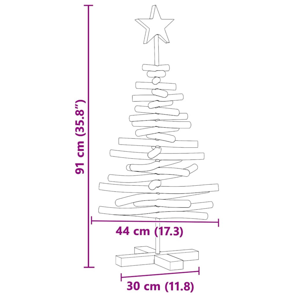 Produktbild för Julgran med stativ Brun 90 cm Massivt teakträ