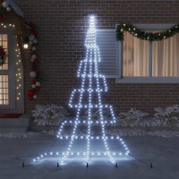 Produktbild för LED Julgran med markspikar med jordspikar Kallvit 511 cm Metall