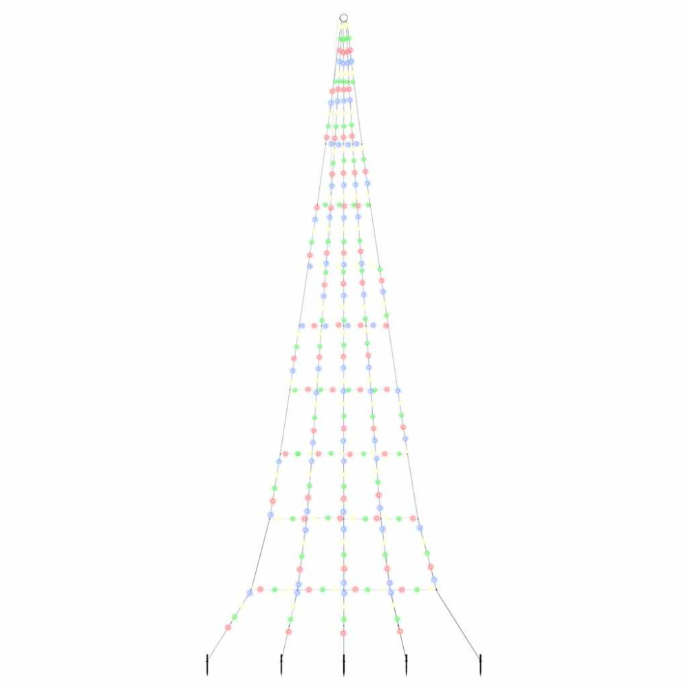 Produktbild för LED Julgran med markspikar Flerfärgsdesign 511 cm Metall