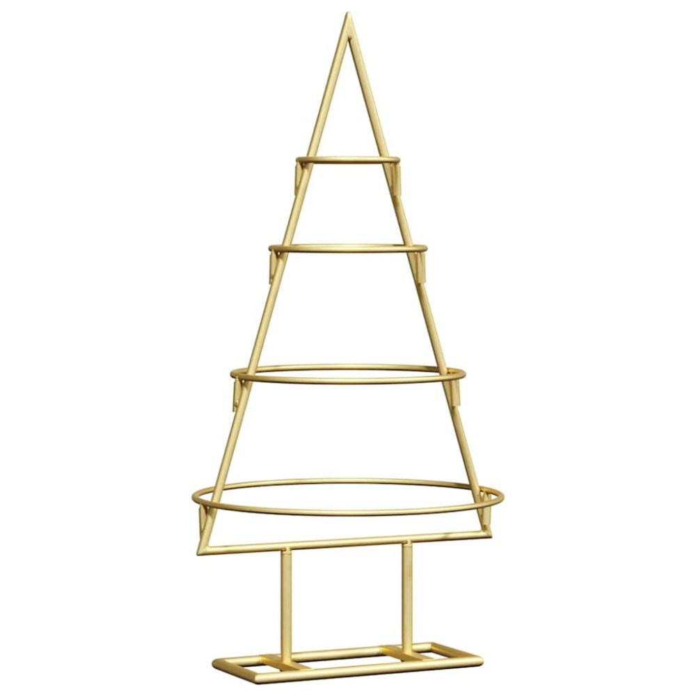 Produktbild för Metall julgran med stativ Guld 60 cm Pulverlackerad stål
