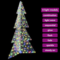 Produktbild för Julgran med 240 LED-lampor Flerfärgsdesign 180 cm Akryl