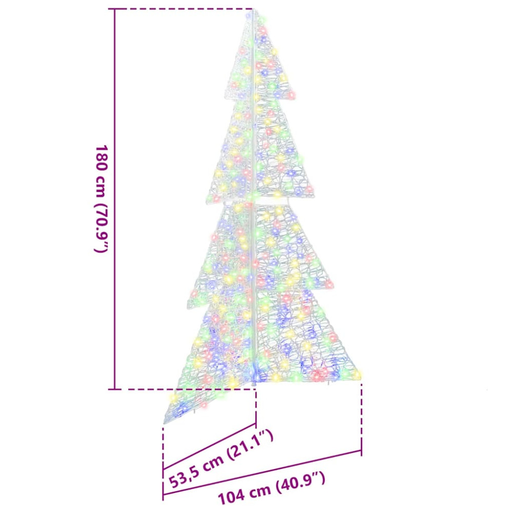 Produktbild för Julgran med 240 LED-lampor Flerfärgsdesign 180 cm Akryl