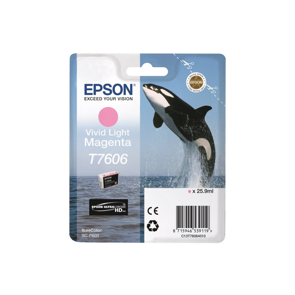 Produktbild för Epson T7606 - intensiv ljus magenta - original - bläckpatron