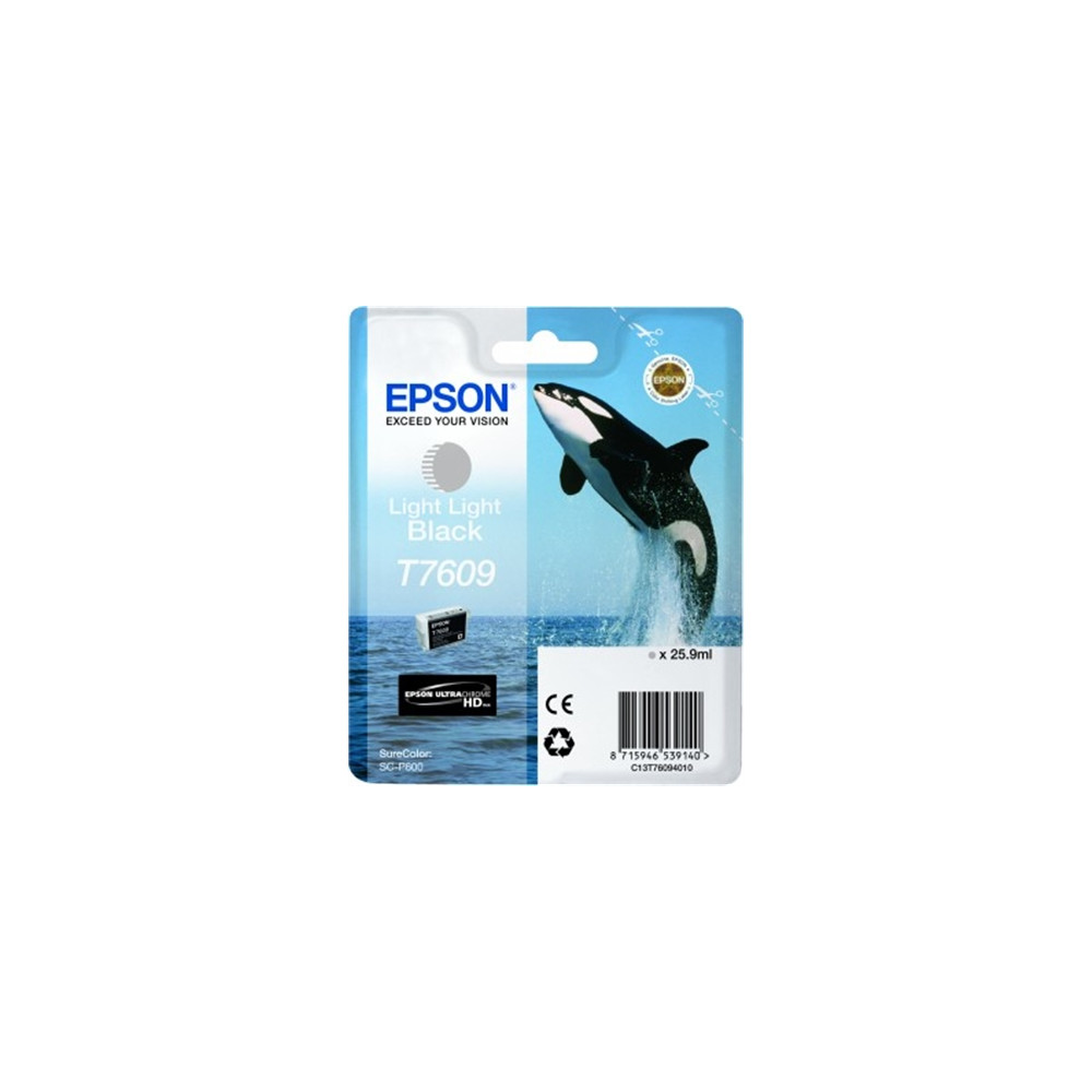 Produktbild för Epson T7609 - light light black - original - bläckpatron