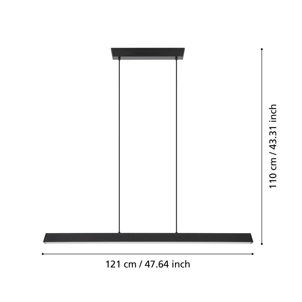 Produktbild för EGLO CONNECT-Z SIMOLARIS-Z Smart långbordslampa 122 cm – Sva...