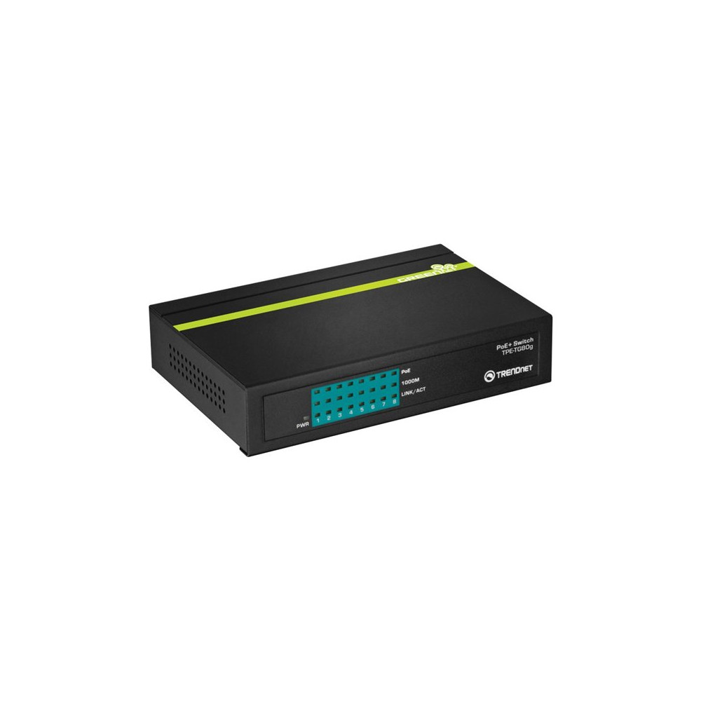 Produktbild för TRENDnet TPE TG80G GREENnet PoE+ Switch - switch - 8 portar - TAA-kompatibel