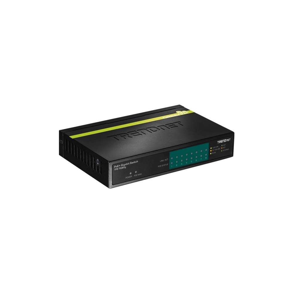 Produktbild för TRENDnet TPE TG80G GREENnet PoE+ Switch - switch - 8 portar - TAA-kompatibel