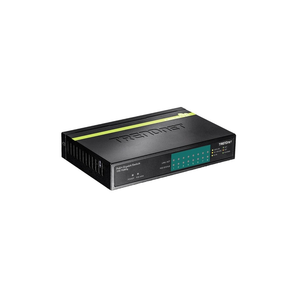 Produktbild för TRENDnet TPE TG80G GREENnet PoE+ Switch - switch - 8 portar - TAA-kompatibel
