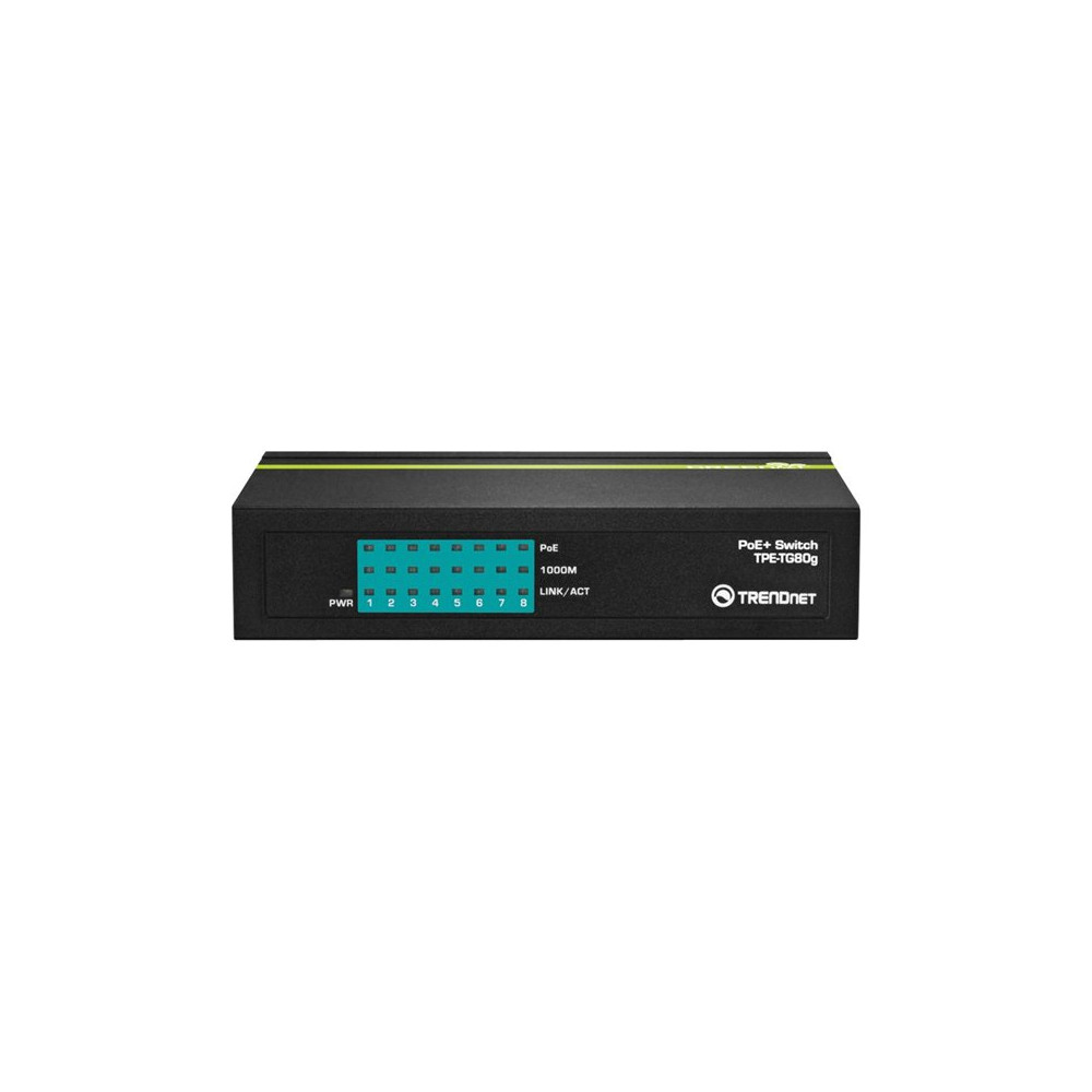 Produktbild för TRENDnet TPE TG80G GREENnet PoE+ Switch - switch - 8 portar - TAA-kompatibel