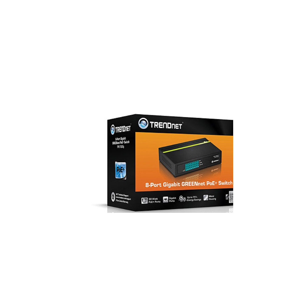 Produktbild för TRENDnet TPE TG80G GREENnet PoE+ Switch - switch - 8 portar - TAA-kompatibel