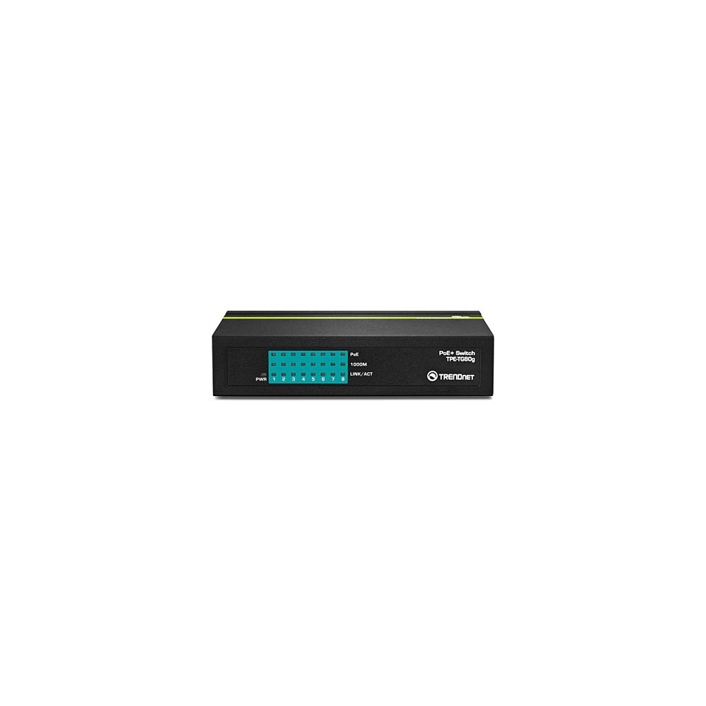 Produktbild för TRENDnet TPE TG80G GREENnet PoE+ Switch - switch - 8 portar - TAA-kompatibel