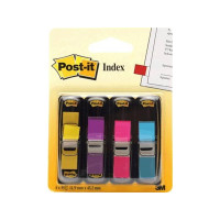 Produktbild för Post-it Index 683-4AB - indexflaggor med dispenserare - 11.9 x 43.2 mm - 140 ark (4 x 35)