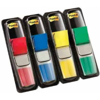 Produktbild för Post-it Index 683-4AB - indexflaggor med dispenserare - 11.9 x 43.2 mm - 140 ark (4 x 35)
